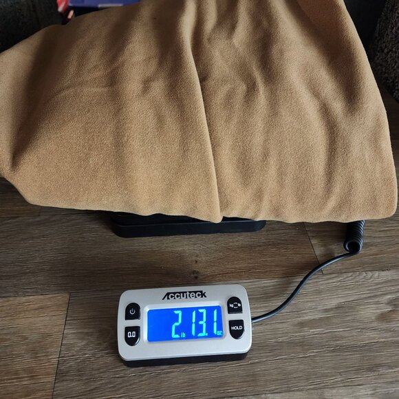 BCBGMAXAZRIA Womens Size Large Long Camel Coat With Brown Faux Leather Sleeves - Picture 13 of 13